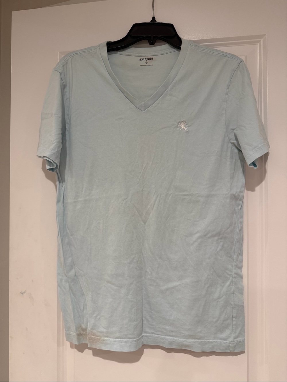 Express Men’s V-Neck T-Shirt - Light Blue Size M